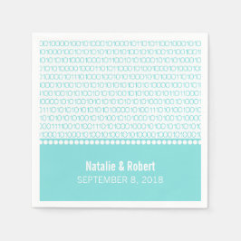 Aqua Geek Chic Binary Code Paper Napkins Serviette