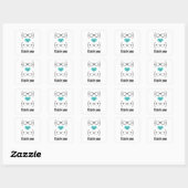 Aqua Geeky Glasses Danke Stickers (Blatt)