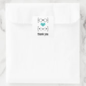Aqua Geeky Glasses Danke Stickers (Tasche)