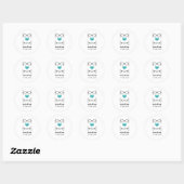 Aqua Geeky Glasses Wedding Stickers (Blatt)