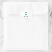 Aqua Geeky Glasses Wedding Stickers (Tasche)