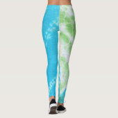 Aqua Gefärbte Krawatte Leggings (Rückseite)