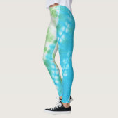 Aqua Gefärbte Krawatte Leggings (Links)