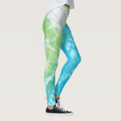 Aqua Gefärbte Krawatte Leggings (Rechts)