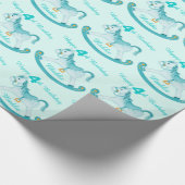 Aqua genannte Geburtstags-Musterverpackung des Geschenkpapier (Ecke)