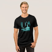 Aqua Geometric Shapes Combination Design Tri-Blend Shirt (Vorderseite voll)