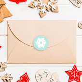 Aqua Geometric Snowflake Runder Aufkleber
