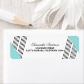 Aqua Geometric Strip Address Labels (Insitu)