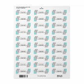 Aqua Geometric Strip Address Labels (Vorne)