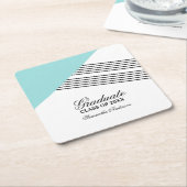 Aqua Geometric Stripe Abschluss Untersetzer (angewinkelt)