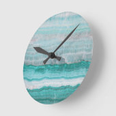 Aqua-gestreifter Quarz-Kristall Runde Wanduhr (Winkel)