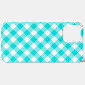 Aqua Gingham Case-Mate iPhone Hülle (Rückseite (Horizontal))