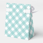 Aqua Gingham Favor Box Geschenkschachtel (Rückseite)