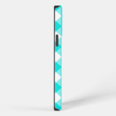 Aqua Gingham iPhone Hülle (Rechte Seite)