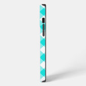 Aqua Gingham iPhone Hülle (Linke Seite)