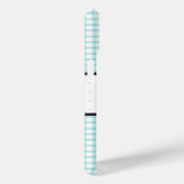 Aqua Gingham Kariert Floral Monogram Case-Mate iPhone Hülle (Rückseite / Rechts)