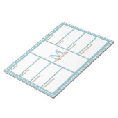 Aqua Gingham Kariert Weekly Planer Notepad Notizblock (angewinkelt)