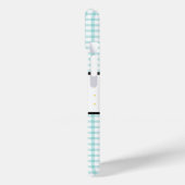 Aqua Gingham Karo Blumen Monogramm Case-Mate iPhone Hülle (Rückseite / Links)