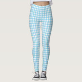 Aqua-Gingham-Muster Leggings (Vorderseite)