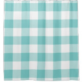Aqua Gingham Pattern Duschvorhang (Vorderseite)
