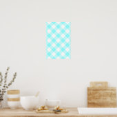 Aqua Gingham Pattern Poster (Küche)
