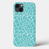 Aqua Giraffe Print Case-Mate iPhone Hülle (Rückseite)