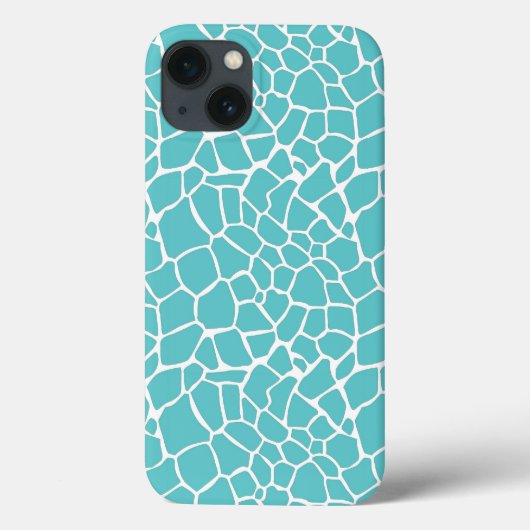 Aqua Giraffe Print Case-Mate iPhone Hülle (Rückseite)
