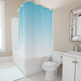 Aqua Glam Dots Ombre Duschvorhang