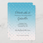 Aqua Glam Dots Ombre Einladung (Vorne/Hinten)