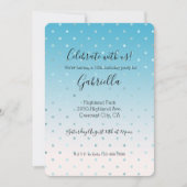 Aqua Glam Dots Ombre Einladung (Vorderseite)