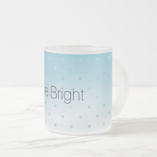 Aqua Glam Dots Ombre            Mattglastasse (VorderseiteRechts)