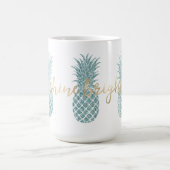 Aqua Glam Glitzy Ananas Shine Kaffeetasse (Mittel)