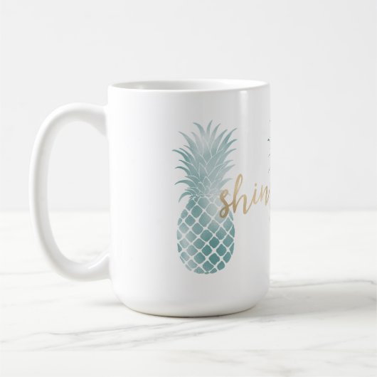 Aqua Glam Glitzy Ananas Shine Kaffeetasse (Links)