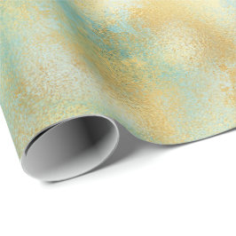 Aqua Glam Gold Glitz Sparkle Geschenkpapier