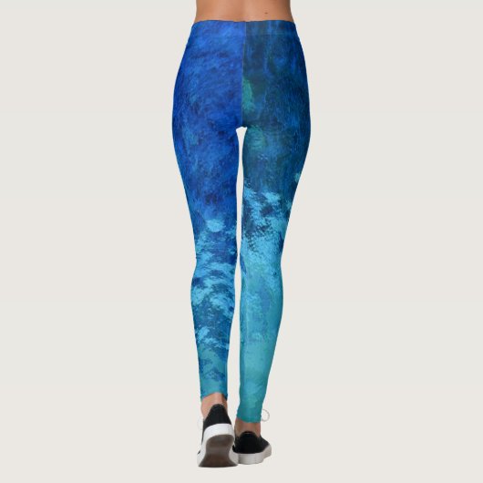 Aqua-Glas abstrakt Leggings (Rückseite)