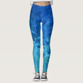 Aqua-Glas abstrakt Leggings (Vorderseite)