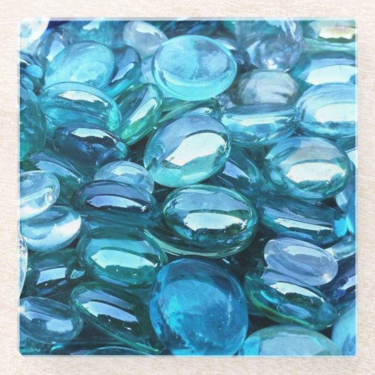 Aqua Glass Stones Glasuntersetzer (Vorderseite)
