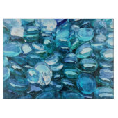 Aqua Glass Stones Schneidebrett (Vorderseite)