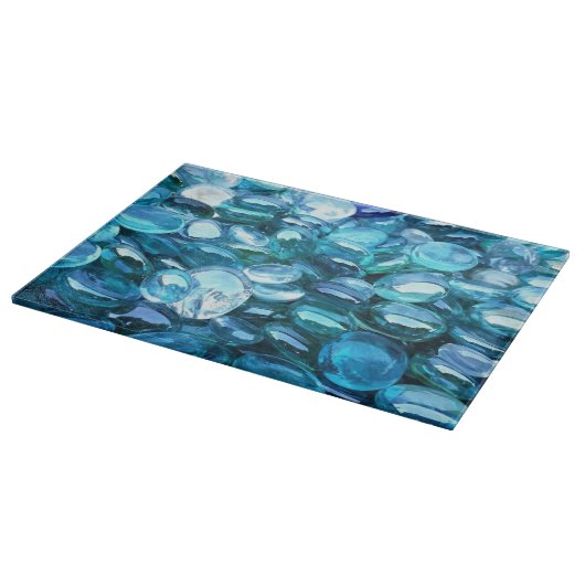 Aqua-Glassteine Schneidebrett (Ecke)