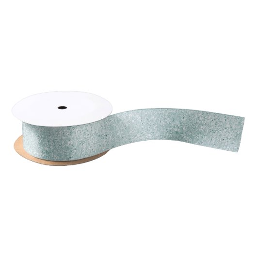 Aqua Glitter Ombre Christmas Satinband (Spule)