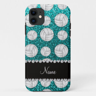 Aqua-Glittervolleyball des individuellen Namens Case-Mate iPhone Hülle