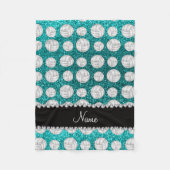 Aqua-Glittervolleyball des individuellen Namens Fleecedecke (Vorderseite)