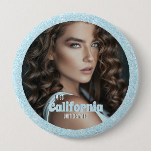 Aqua Glitz Foto-Button-Anstecknadel Button
