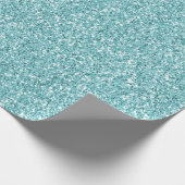 Aqua Glitz Glitzer Geschenkpapier (Ecke)