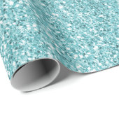 Aqua Glitz Glitzer Geschenkpapier (Rolleneckpunkt)