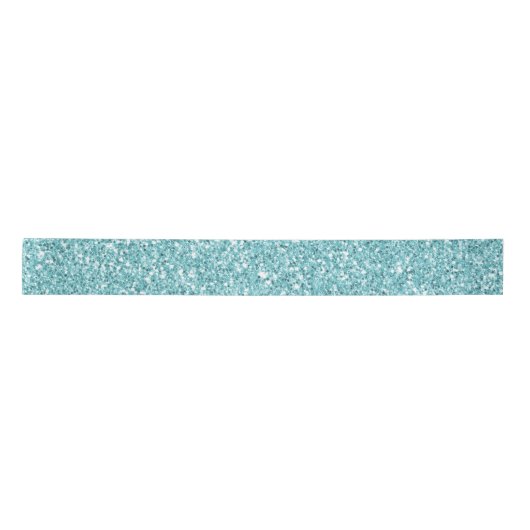 Aqua Glitz Glitzer Satinband (Vorderseite)