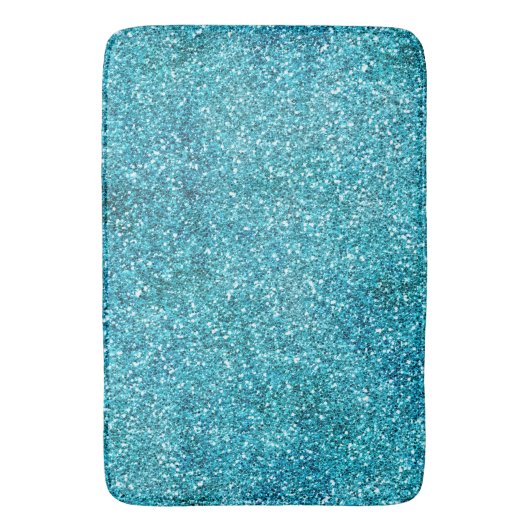 Aqua Glitz Glitzer Sparkle Badematte (Vorderseite Vertikal)