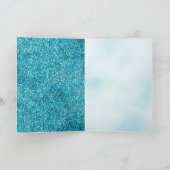 Aqua Glitz Glitzer Sparkle Mermaid Name Karte (Innenseite)