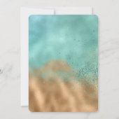 Aqua Glitz Gold Glitzer Einladung (Rückseite)