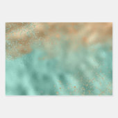 Aqua Glitz Gold Glitzer Geschenkpapier Set (Vorderseite 2)